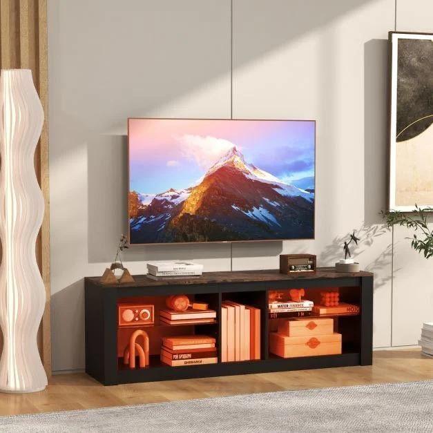 TV Schrank Kommode Glasregale LED