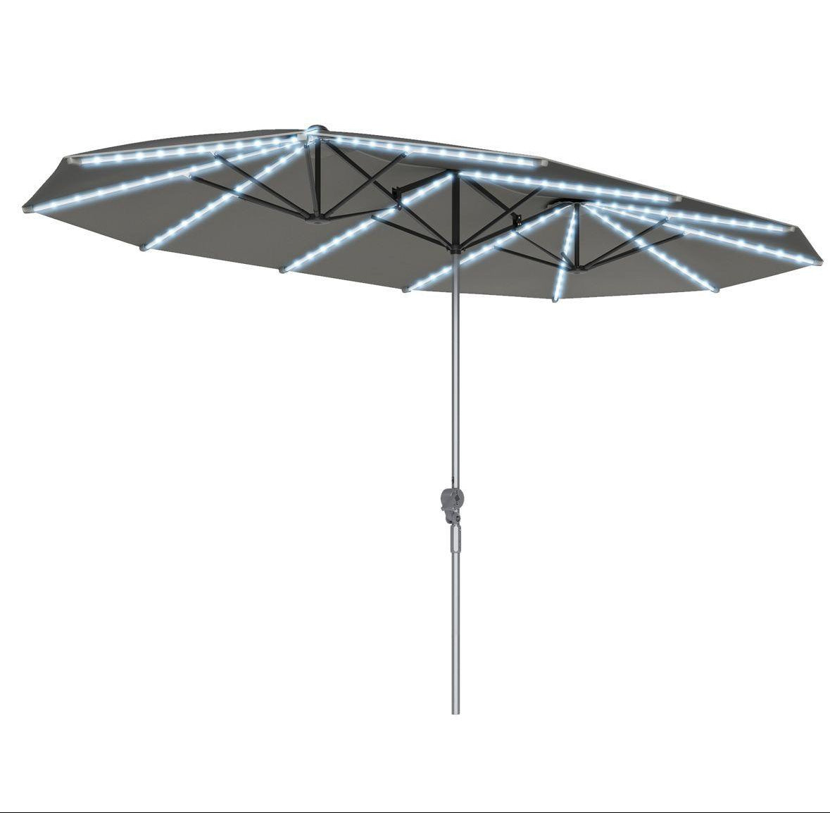 Doppelsonnenschirm Solar LED 4,5m Gartenschirm