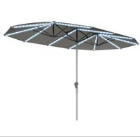 Doppelsonnenschirm Solar LED 4,5m Gartenschirm