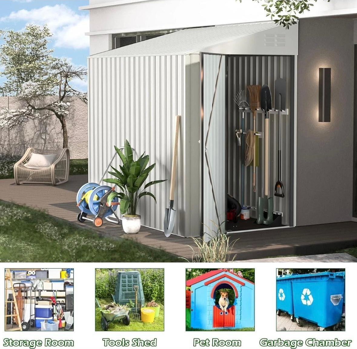 Gerätehaus Gartenhaus 2,6m² Geräteschrank Gartenschrank