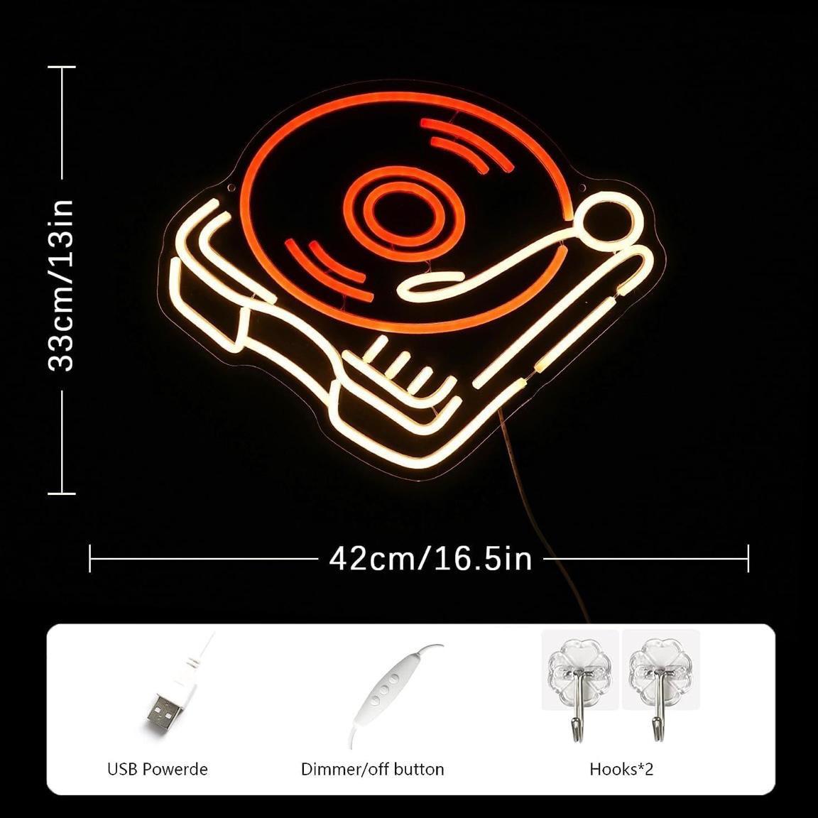 LED Neon Schild Schallplatten
