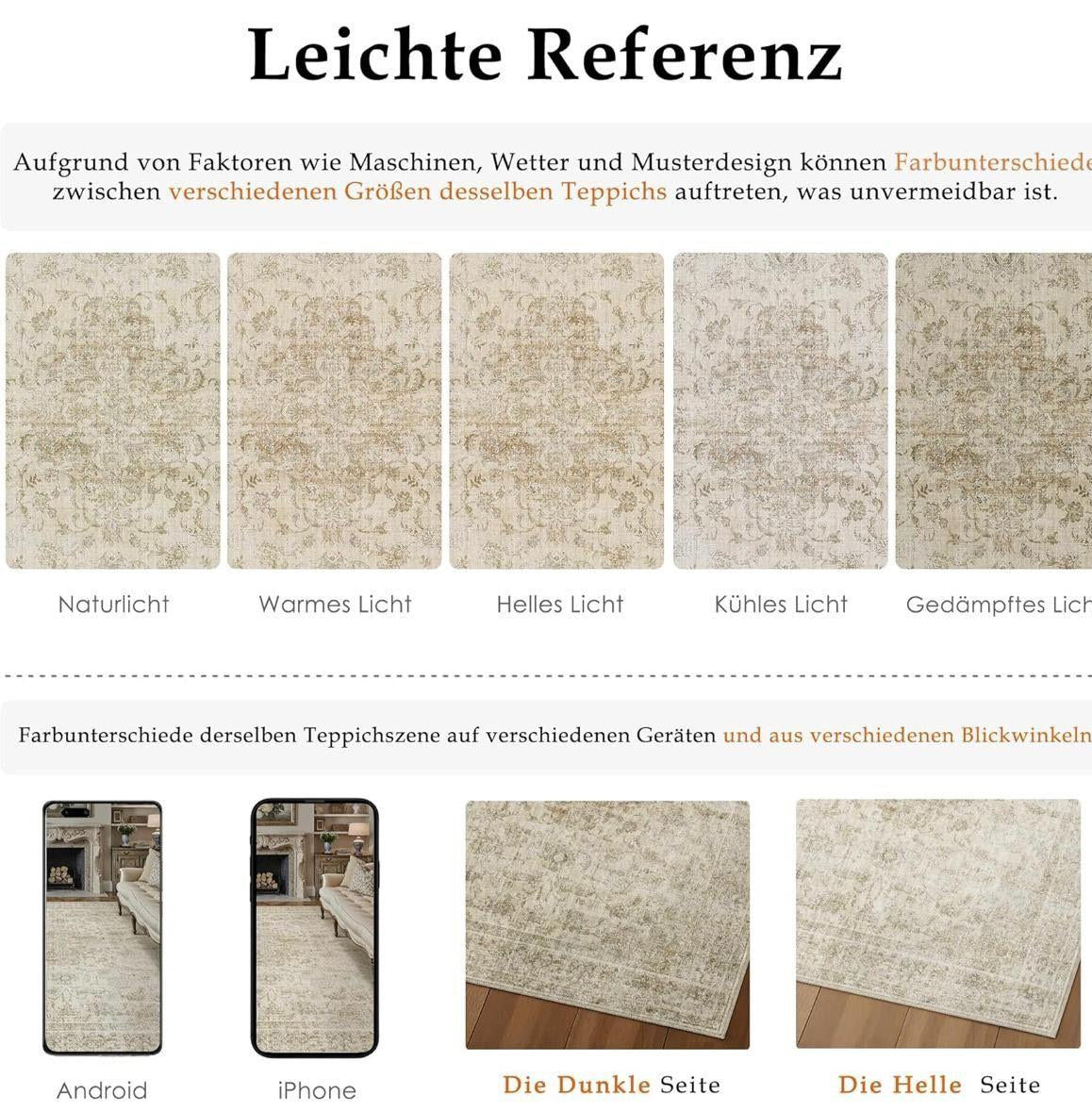 Vintage Teppich 200x300cm weich, rutschfest & pflegeleicht