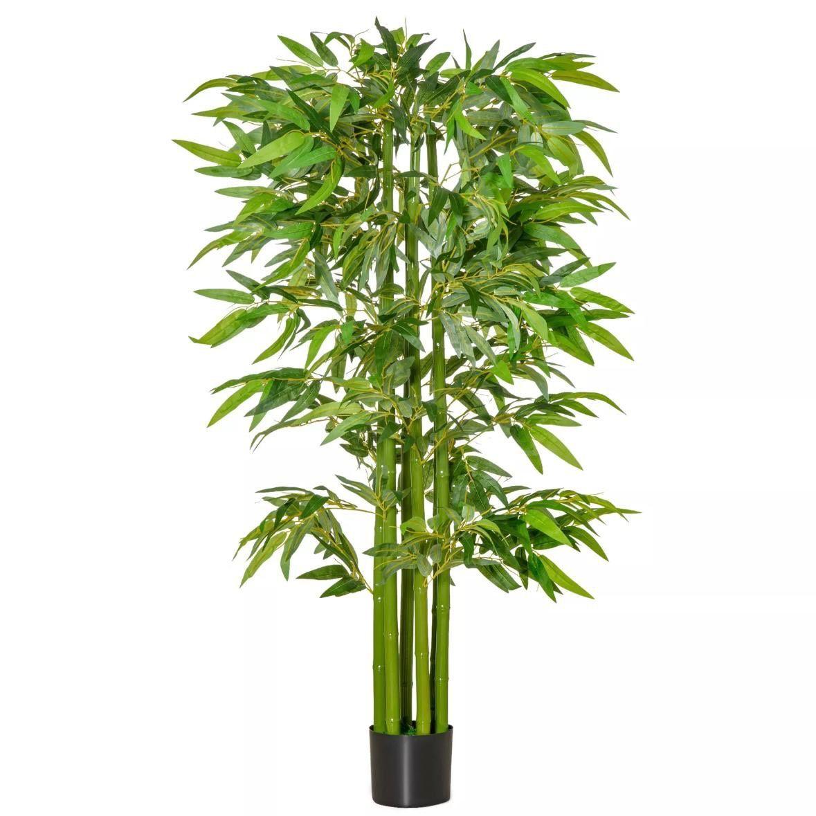Künstlicher Bambusbaum 160cm Kunstpflanze Deko Topf