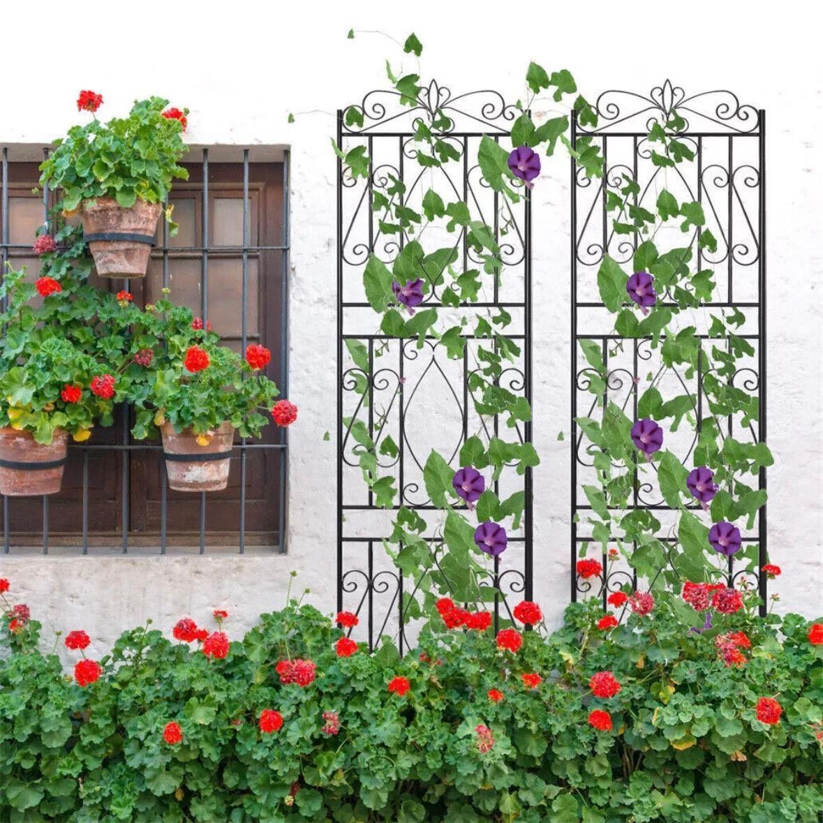2er Set Rankgitter Metall Gartenspalier Rankhilfe Pflanzenstütze