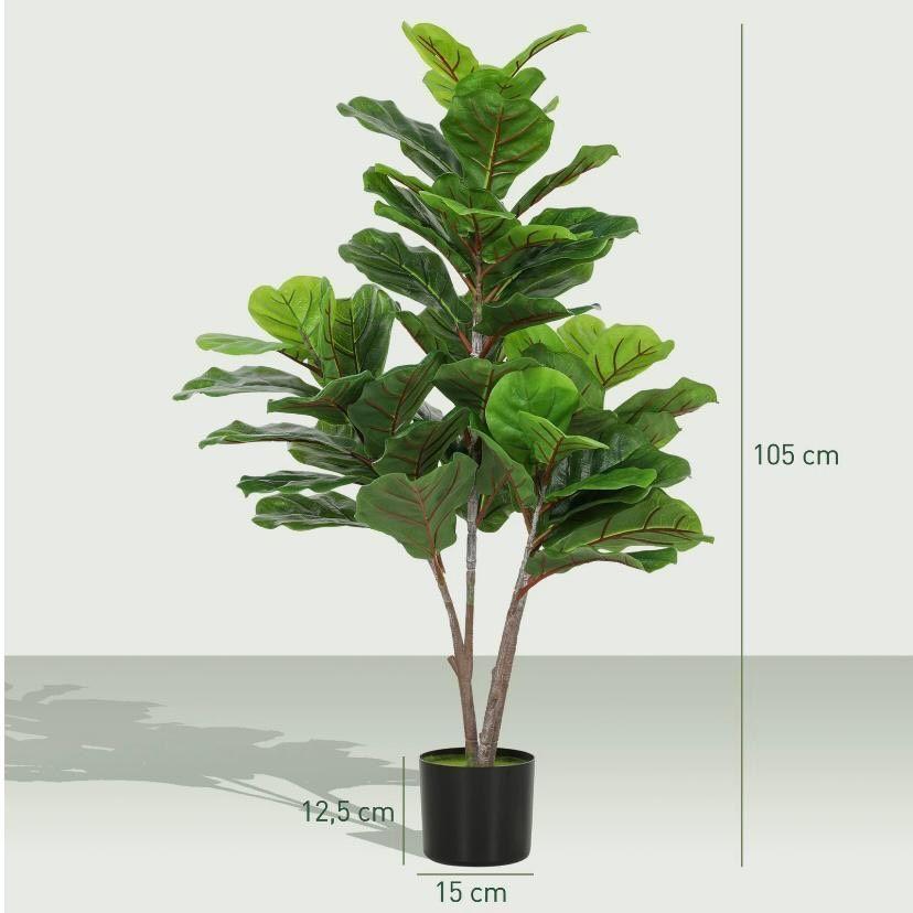 Kunstpflanze Geigenfeige 110cm Zimmerpflanze Deko