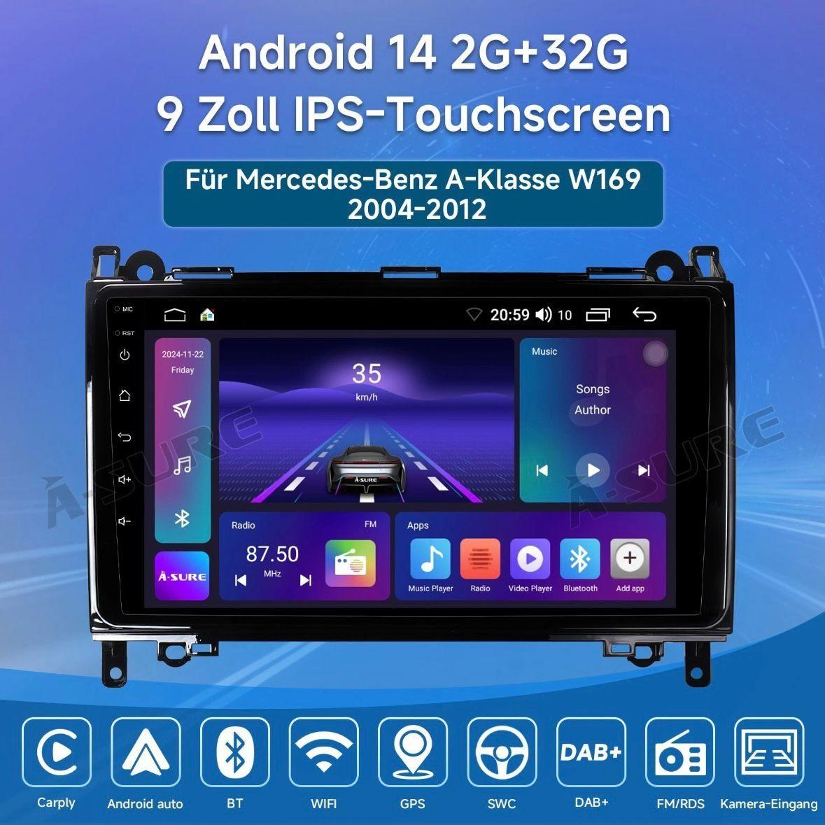 Android 14 Autoradio HD für Mercedes