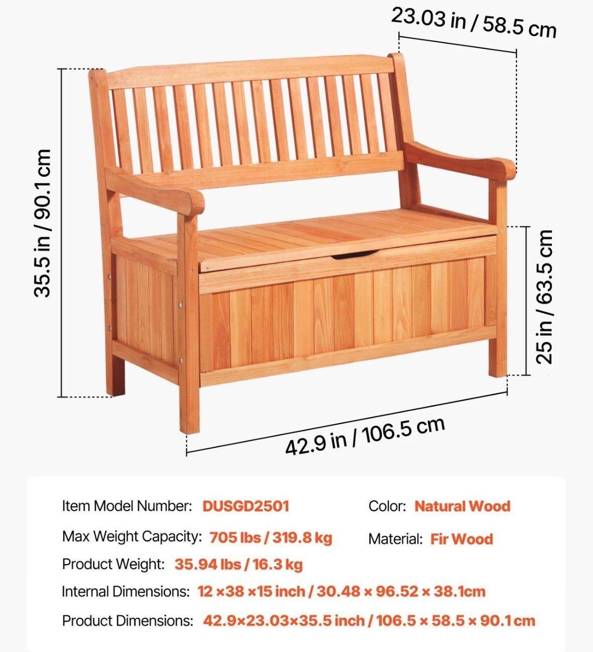 Gartenbank Holz Stauraumbank Sitzbank Aufbewahrungsbox Zedernholz