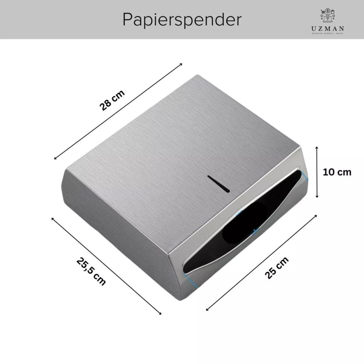 Papierhandtuchspender Edelstahl für 400Blatt abschließbar & hygienisch
