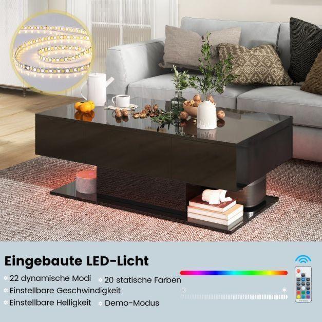 LED Couchtisch mit Schubladen