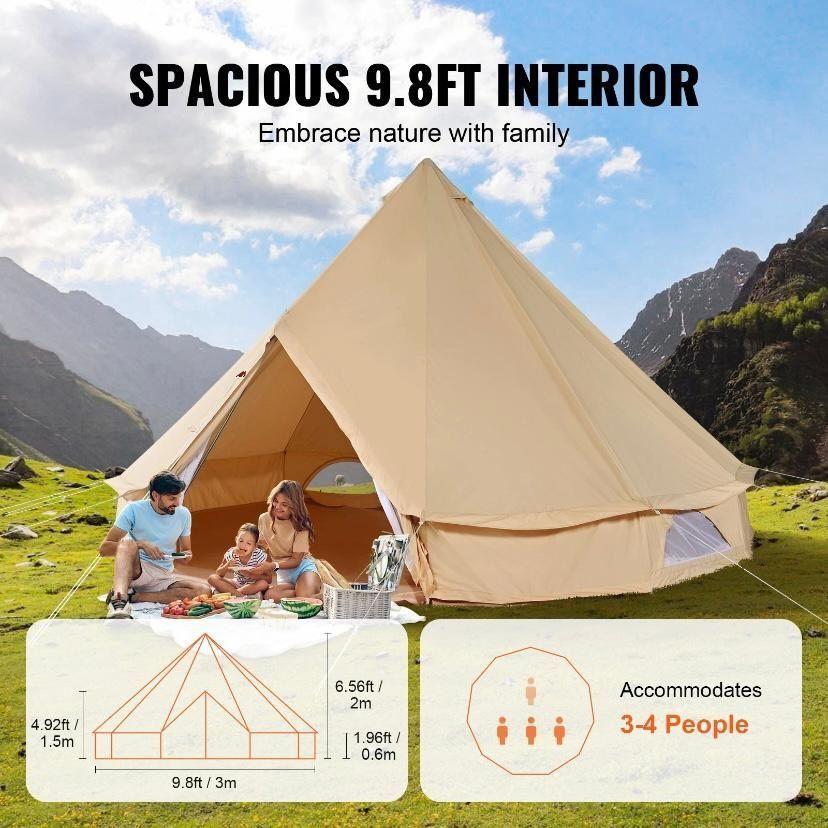 Glockenzelt im Jurten-Stil 3×2m Camping und Outdoor