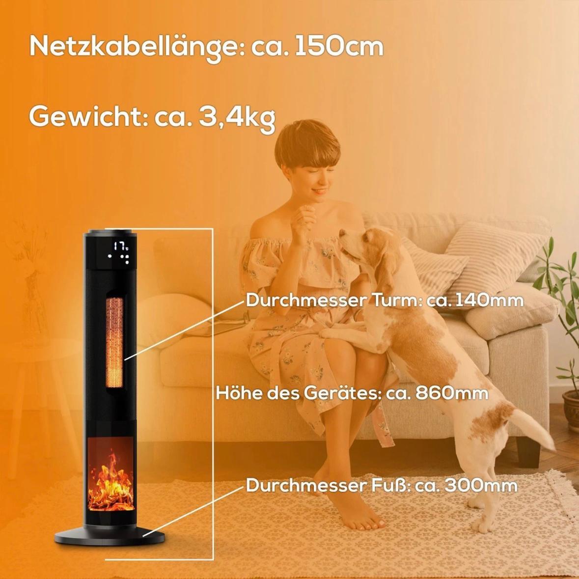 Turm-Keramik-Heizlüfter 2000W