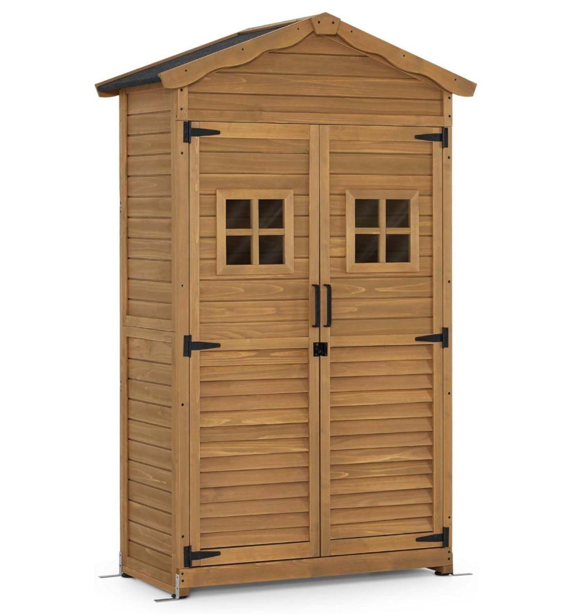Gartenschrank Geräteschrank Holz Outdoor Geräteschuppen Garten