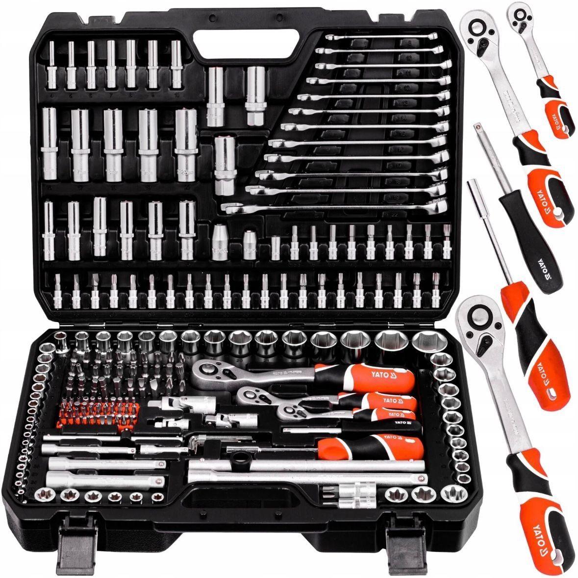 216-tlg. Profi-Werkzeugkoffer aus Chrom-Vanadium-Stahl mit Ratschen-Set