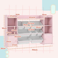Kinderregal mit Boxen Rosa Spielzeugregal