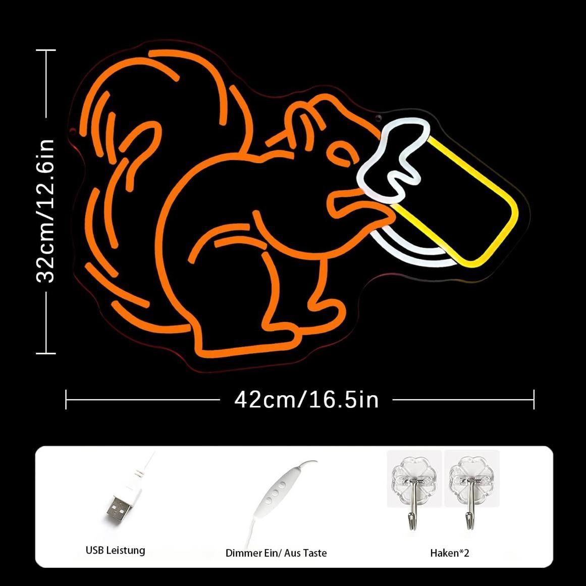 LED Neon Schild Eichhörnchen