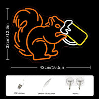 LED Neon Schild Eichhörnchen