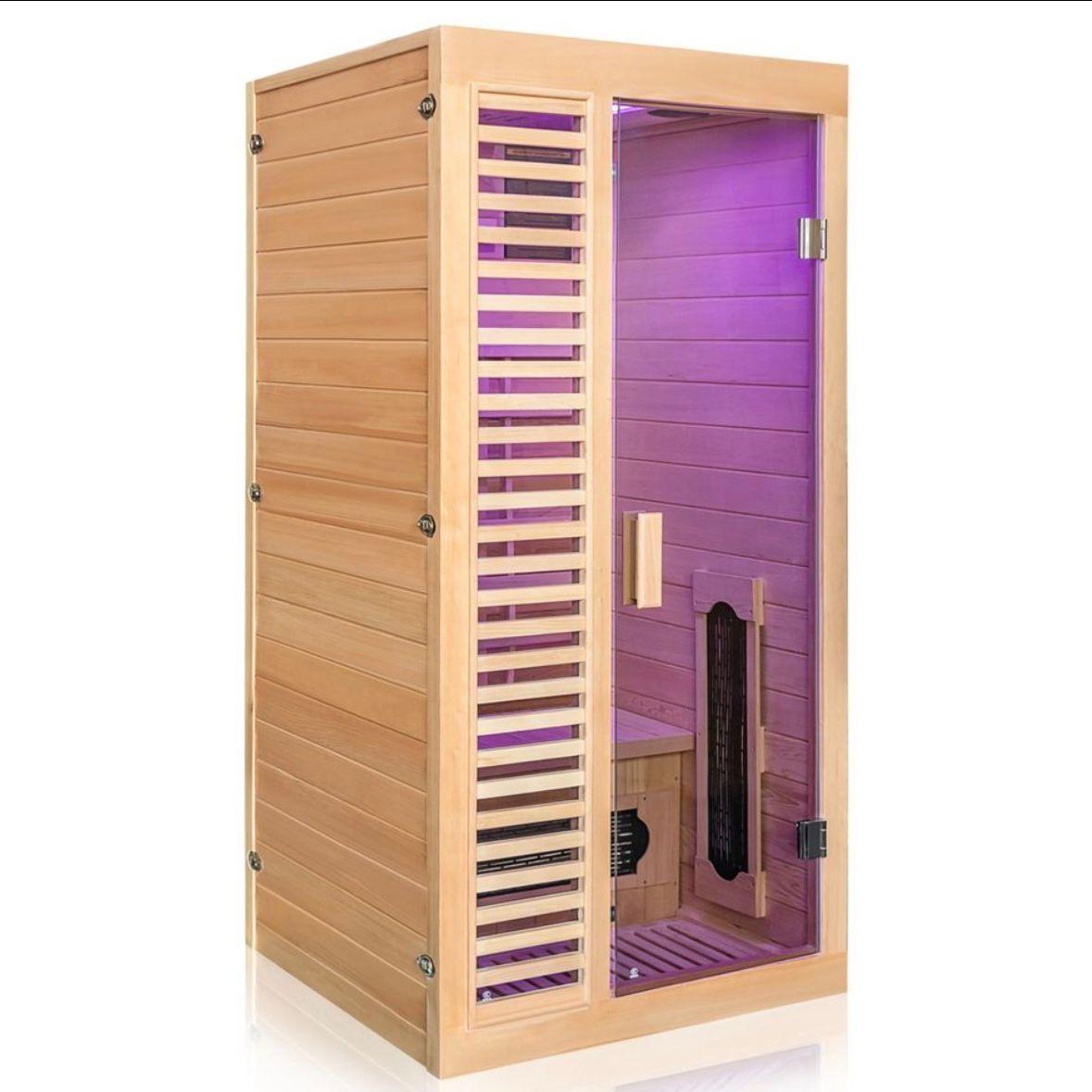 Infrarotkabine für 1 Person mit LED-Farblicht Audio & Ionisator