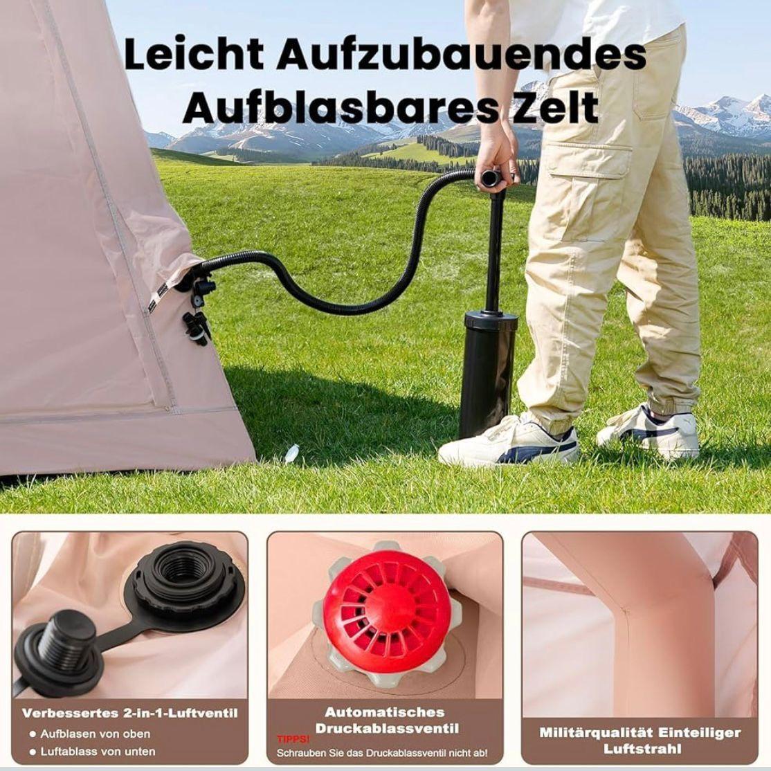 Aufblasbares Campingzelt für 2–4 Personen