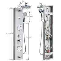 Edelstahl Duschpaneel mit Regendusche & Massagejets