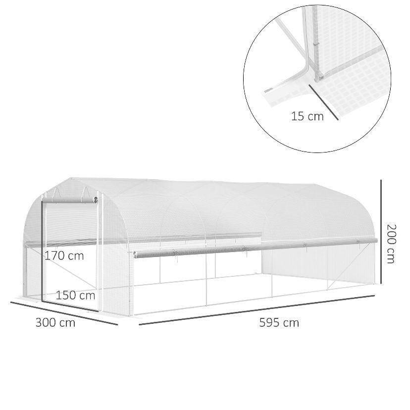 Foliengewächshaus 6×3×2 m Garten Gewächshaus