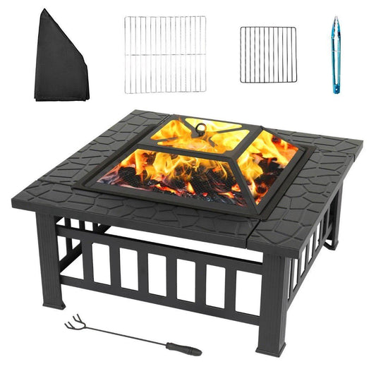 Feuerstelle Grill 2in1 Feuerschale 81cm Garten Terrasse
