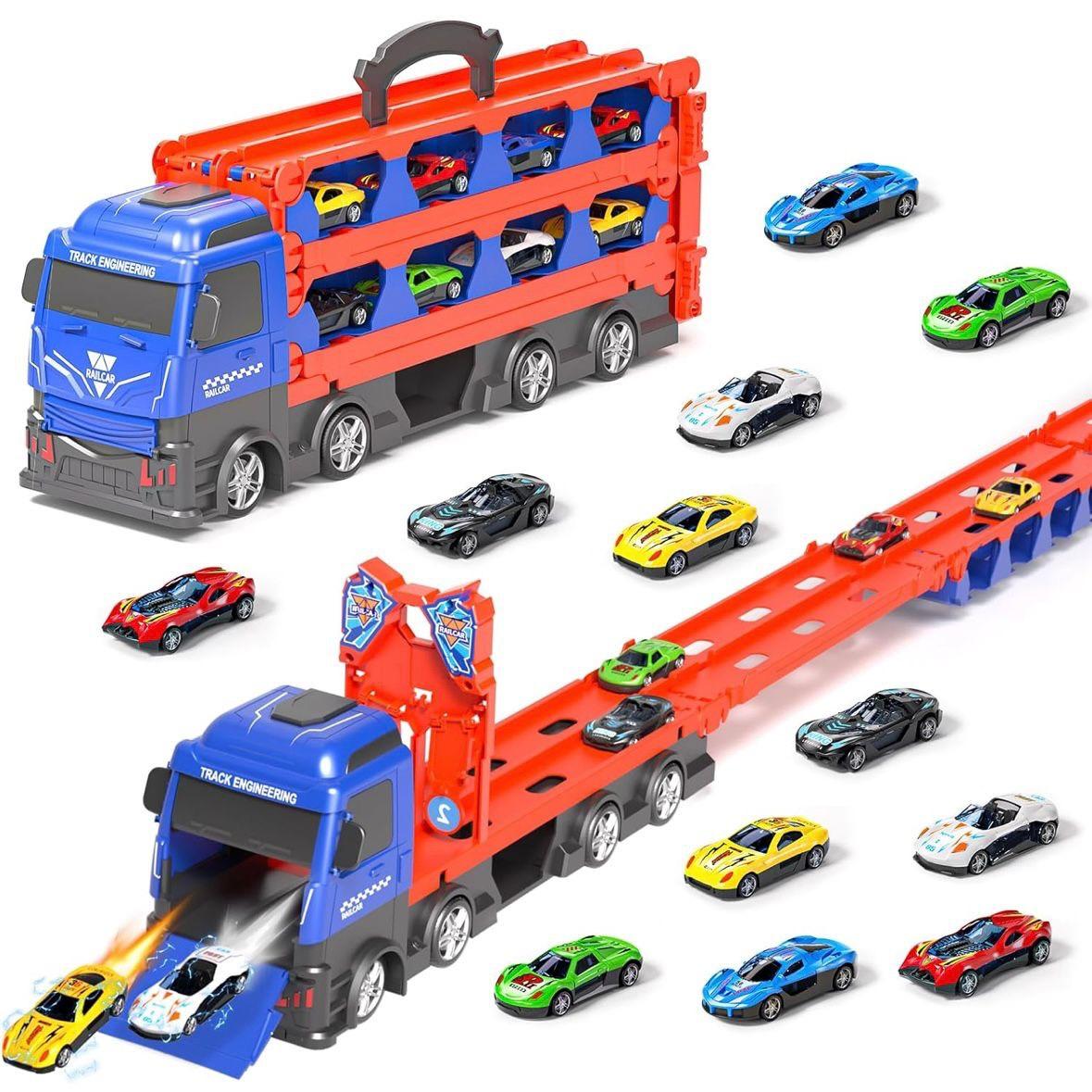 Katapultbahn-Autotransporter Spielset