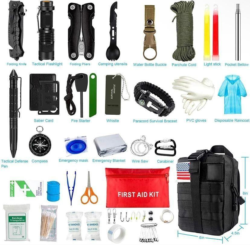 33tlg Survival-Set im Rucksack Outdoor & Notfallausrüstung