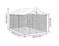 Geräumiger Hundezwinger mit Dach 3×4,5×2,5m verzinkter Stahl