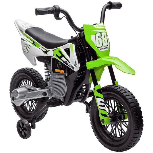 Kinder Elektromotorrad 12V Motocross mit Trainingsrädern & Musik