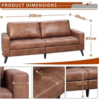 Modernes 3-Sitzer Sofa Stoff mit Massivholzrahmen