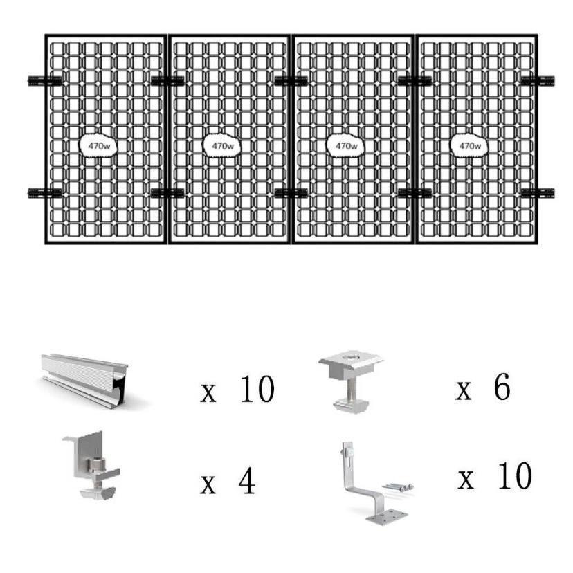 Solarmodul Montage Set Alu PV Halterung