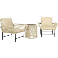 Gartenmöbel Set 3-tlg Balkon Sitzgruppe Rattan