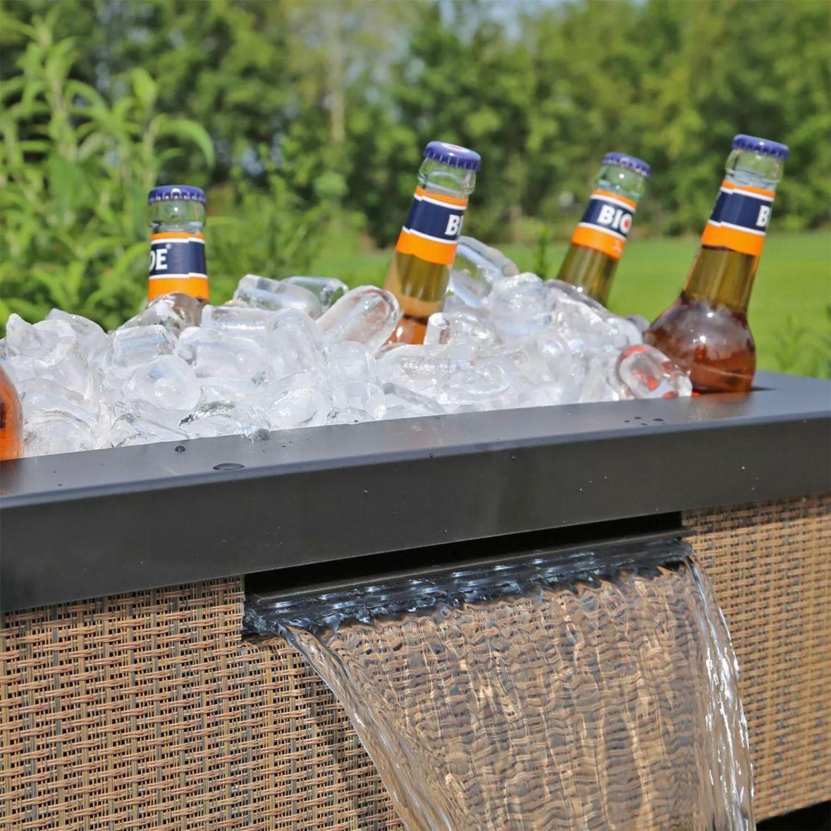 Terrassenteich Miniteich Wasserfall LED Garten Balkon Set