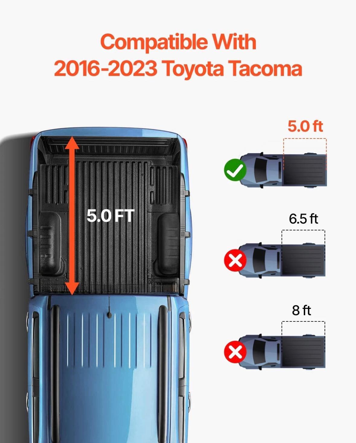 Pickup Ladeflächenabdeckung faltbar Toyota Tacoma 2016–2023