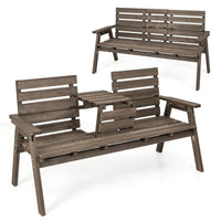 Gartenbank Holz 3 Sitzer mit Klapptisch Tannenholz