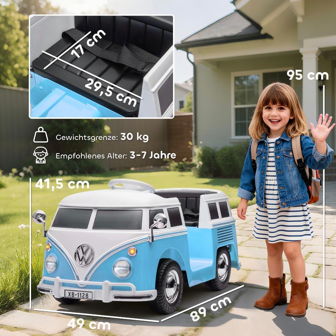 Volkswagen T1 Camper Kinder Elektroauto 12V mit MP3 & Licht