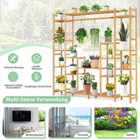Pflanzenständer Bambus 9 Ebenen Hängeregal Pflanzenregal Indoor Outdoor