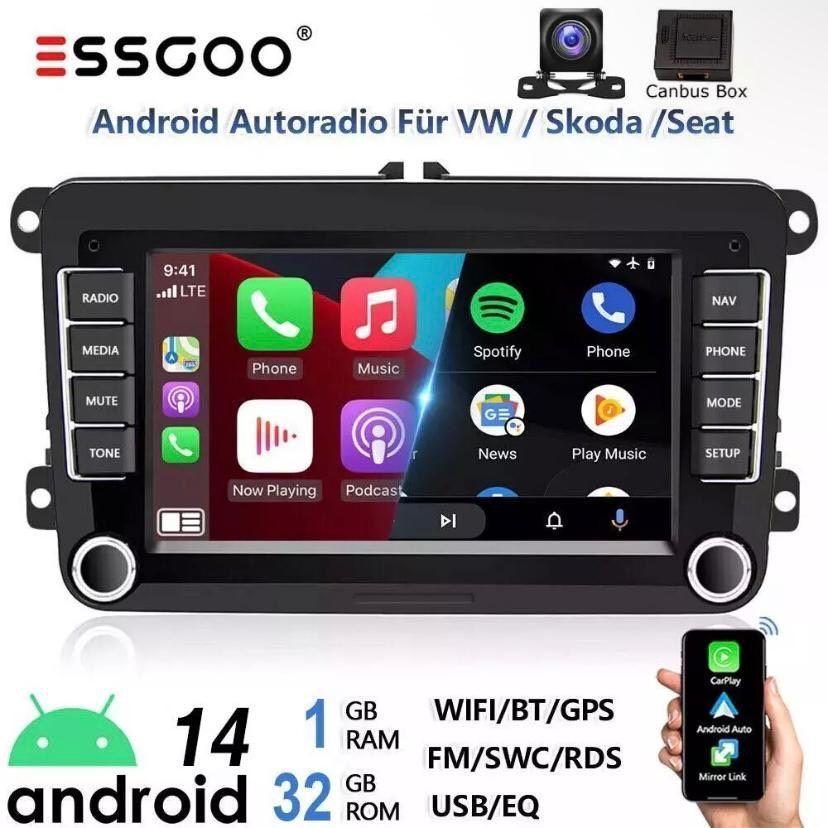 Android 14 Autoradio mit CarPlay Navi für VW Golf 5 6 Touran Caddy Jetta