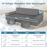15tlg Modulares Kinderspielsofa Kreative Spielcouch Cord