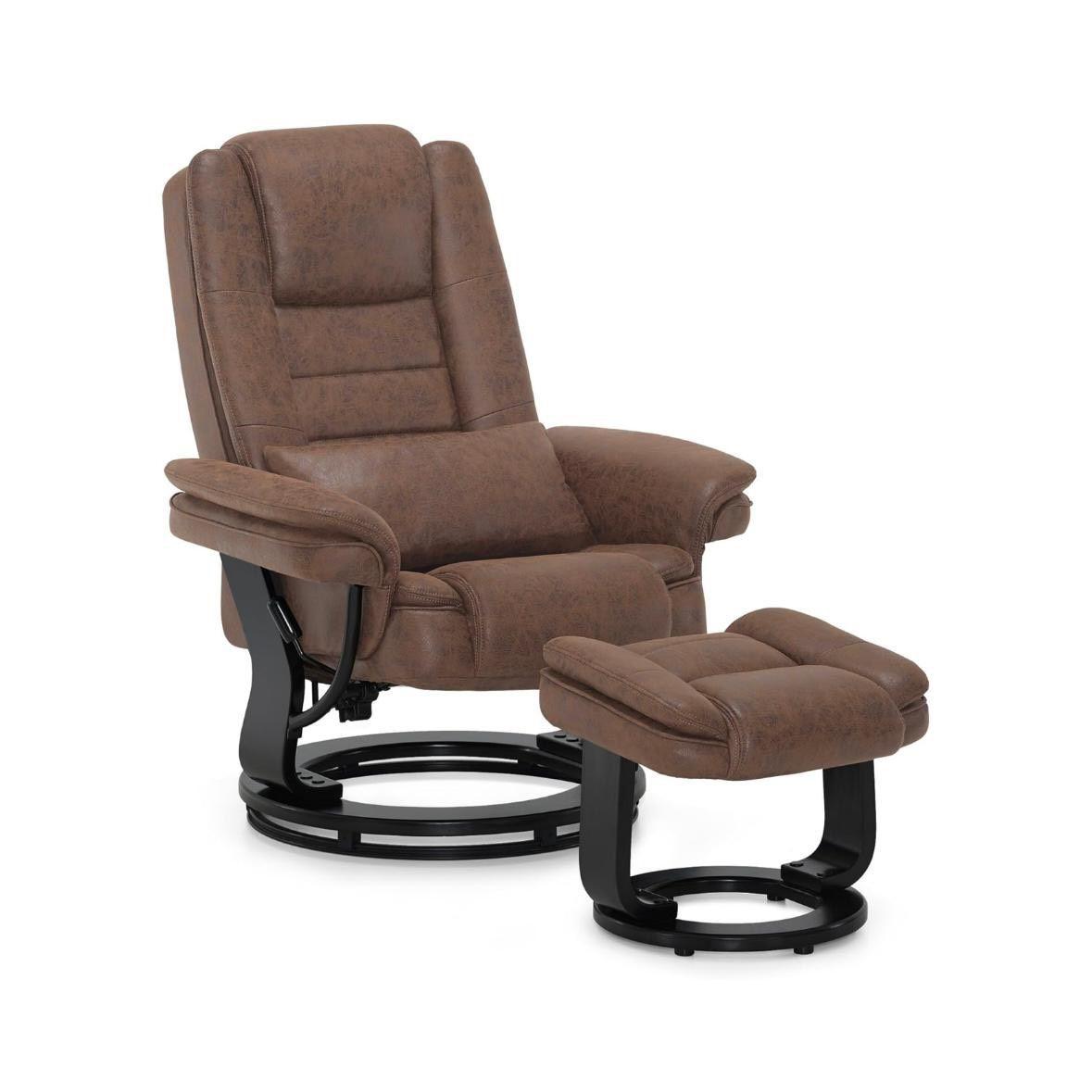 Komfortabler Relaxsessel mit Hocker drehbar & verstellbar