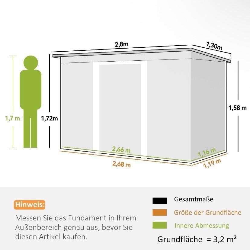 Metall Gerätehaus mit Schiebetür Fenster Gartenschuppen
