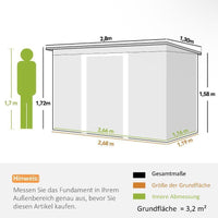 Metall Gerätehaus mit Schiebetür Fenster Gartenschuppen