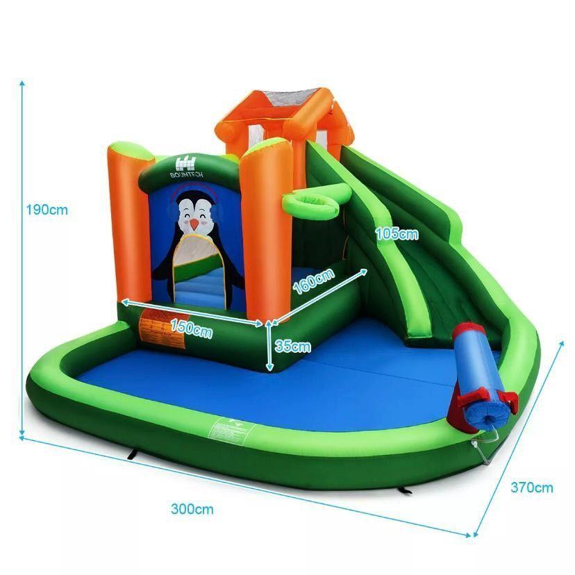 Aufblasbare Hüpfburg mit Wasserrutsche & Pool – großes Outdoor-Spielcenter für Kinder