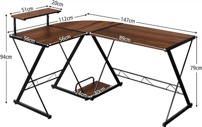 Schreibtisch L Form Eckschreibtisch Computertisch Monitorständer