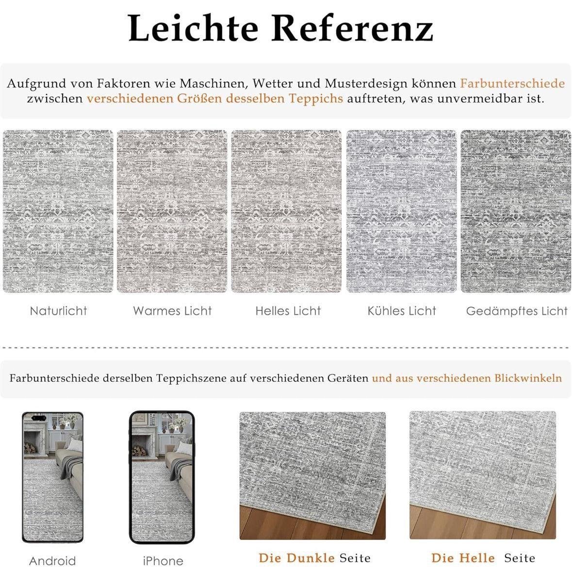 Vintage Teppich 200×300cm weich, rutschfest & waschbar