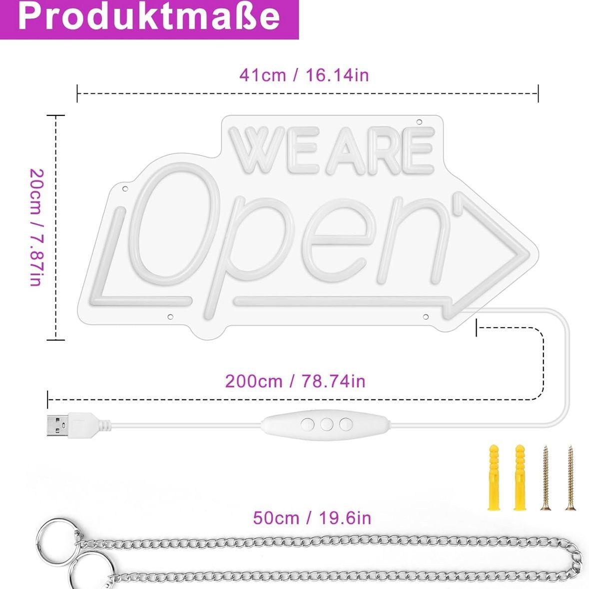 LED Neon Schild We are Open