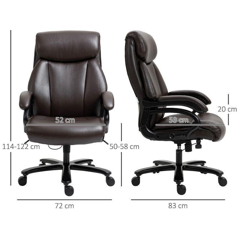 Ergonomischer Bürostuhl Braun mit Wippfunktion & PU-Leder