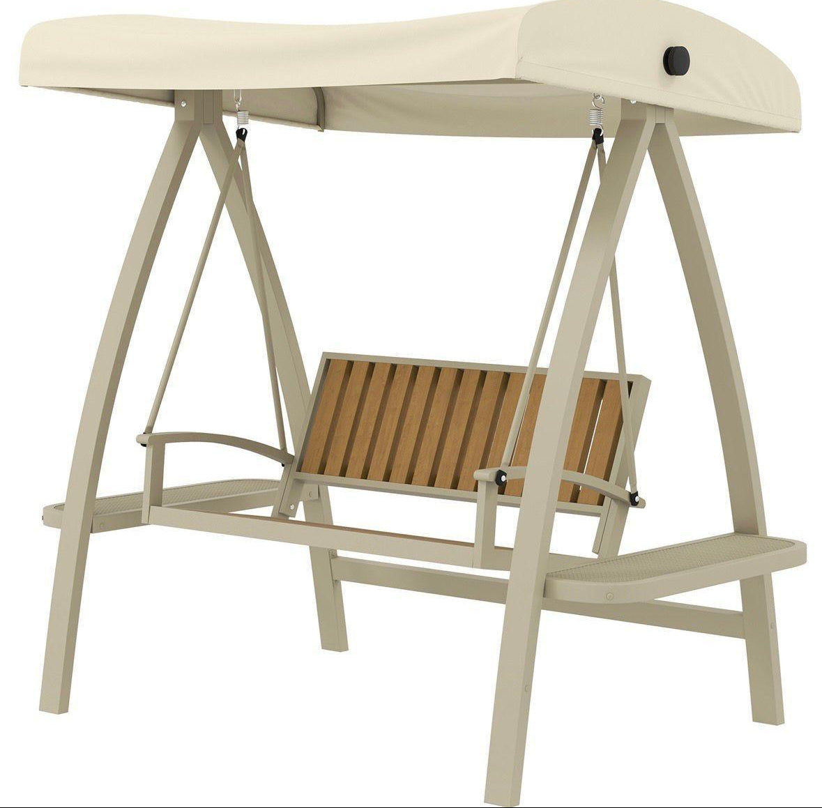 Gartenschaukel 2 Sitzer mit Dach & Seitentischen