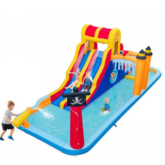 Wasserpark Kinder Hüpfburg mit Rutsche & Kletterwand