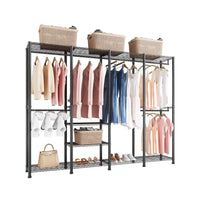 Offener Kleiderschrank XXL mit 10 Regalen & 4 Kleiderstangen extrem belastbar